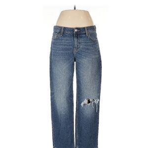 Old Navy Blue Boyfriend Jeans Distressed Style